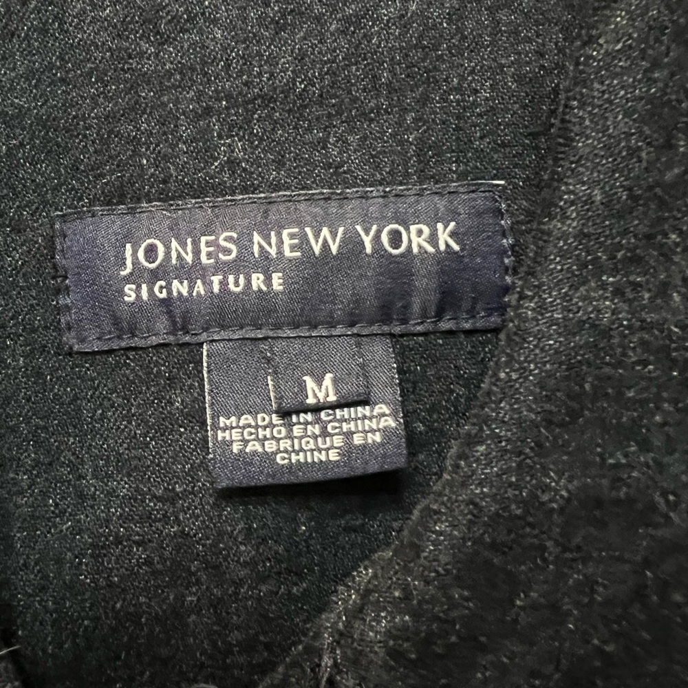 Jones New York Signature Vienna Dark Wash Denim Jacket Beaded Accents Size Med - Picture 4 of 7